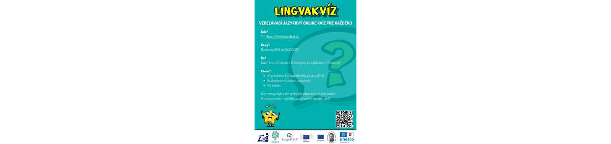 LINGVAKVÍZ - vzdelávací jazykový online kvíz pre každého od 26. septembra do 25. októbra 2022