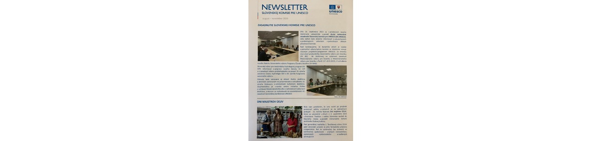 Ďalšie číslo Newslettra Slovenskej komisie pre UNESCO august - november 2023