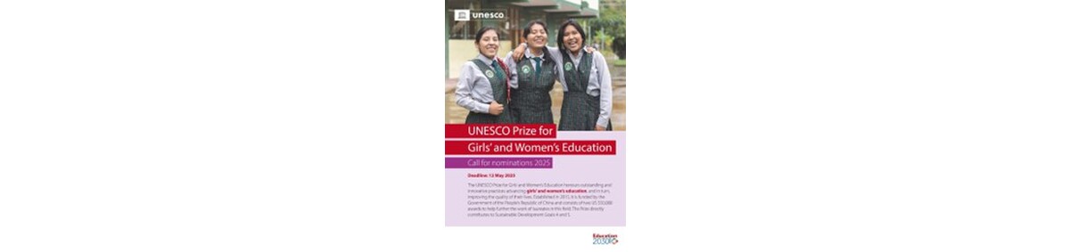 Výzva na predkladanie nominácií na Cenu UNESCO v oblasti vzdelávania žien a dievčat na rok 2025